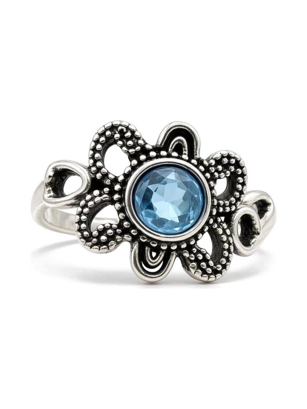 Silver Ring with Blue Gemstone Brand New